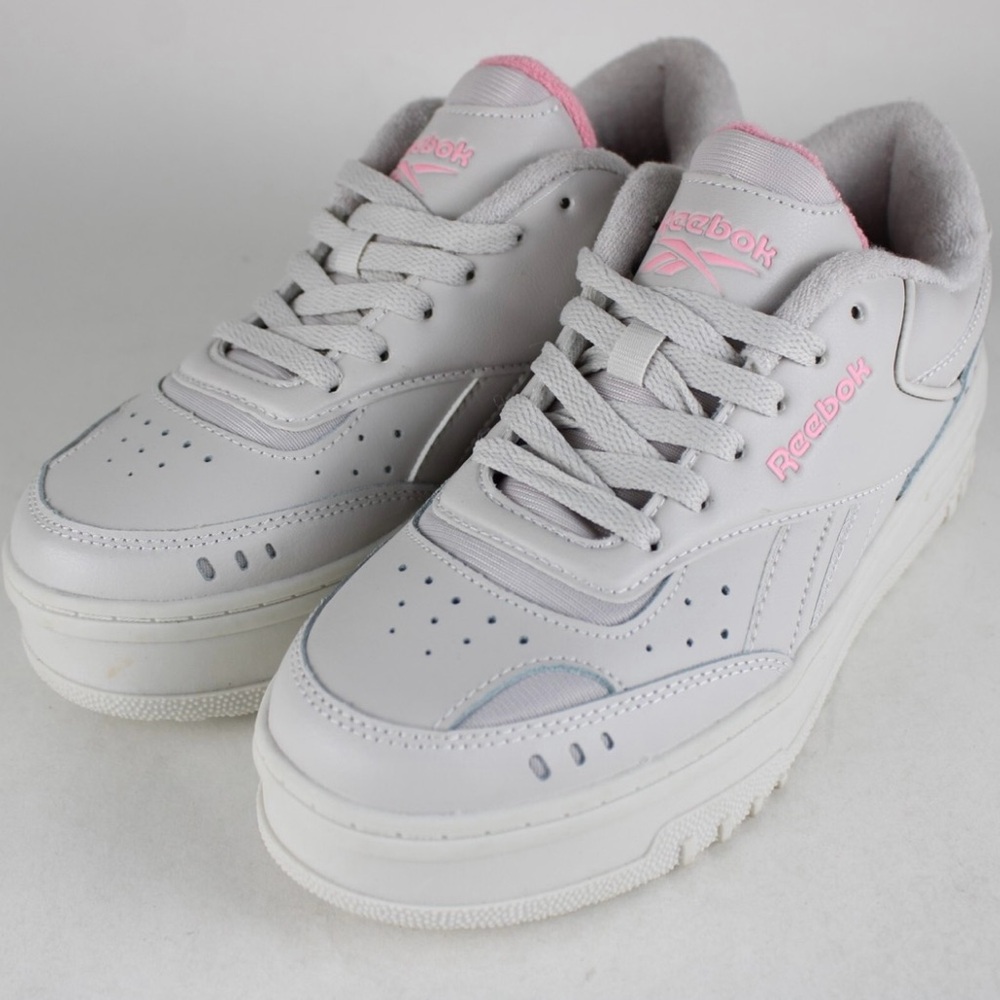 Reebok Classics Club C Great 85  Gray and Pink Platform Sneakers Size 7